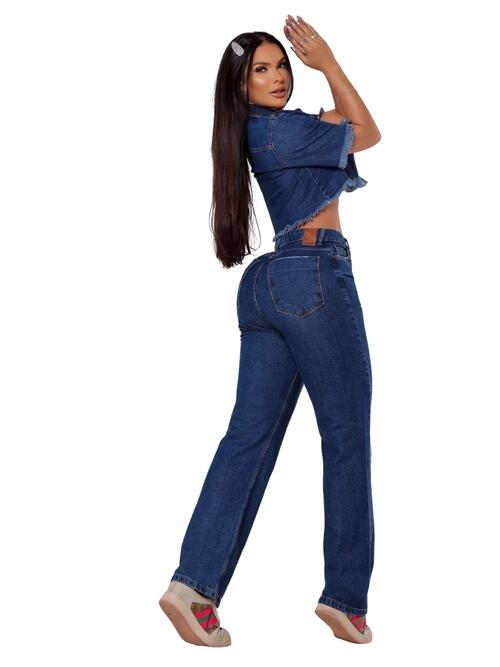 Comprar Calça Jeans Feminina Wide Leg Over Size Reta Azul Escuro Basica Cos Alto  Cintura Perfeita - a partir de R$199,43 - Loyal Denim