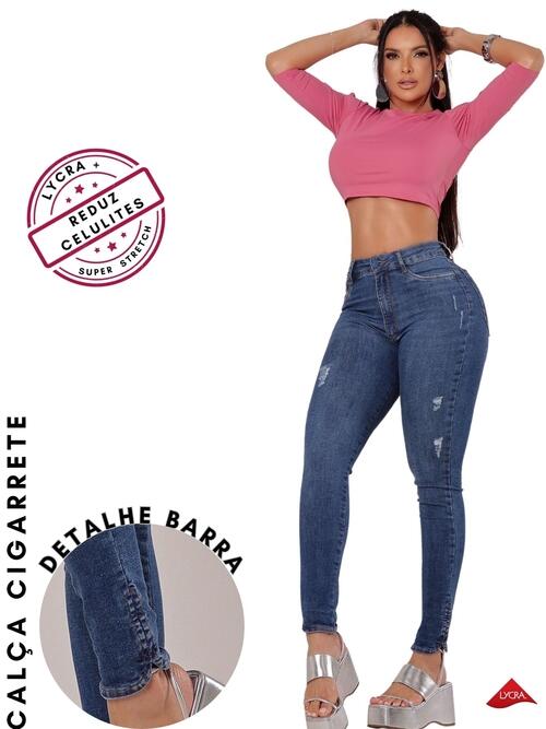 Comprar Calça Jeans Feminina Cigarrete B.Desfiada-Lycra+LD1040 - Loyal Denim