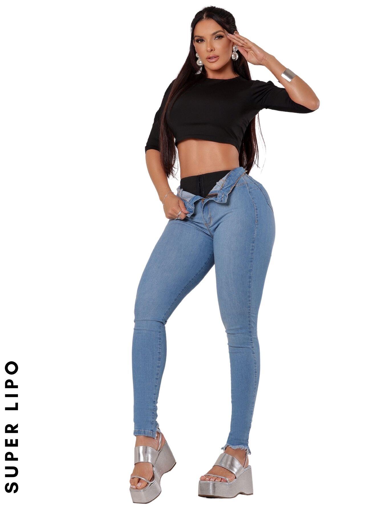 Comprar Calça Jeans Feminina Skinny Lipo Shape Chapa Barriga