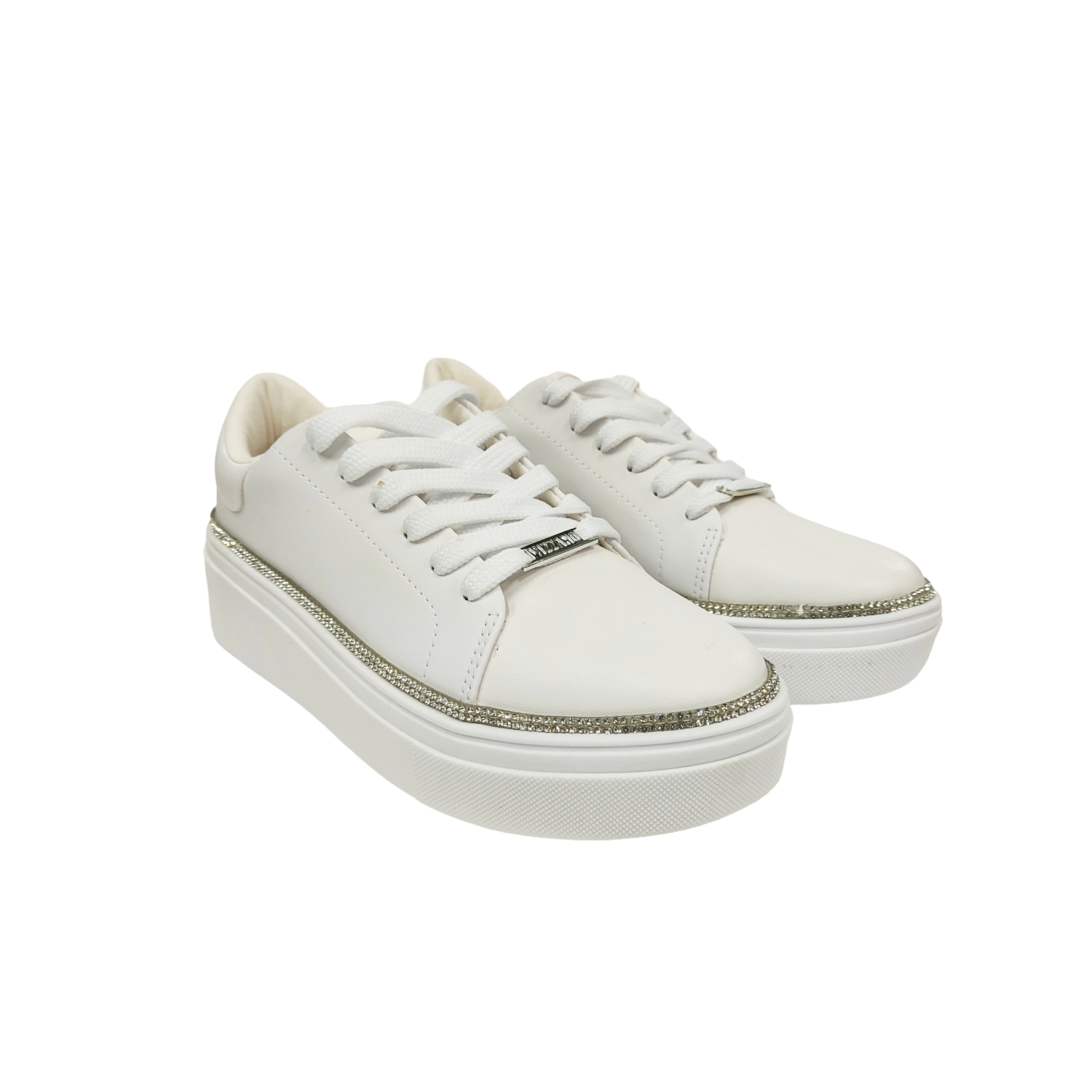 Vizzano Tênis Casual Feminino Detalhes Strass Branco 34