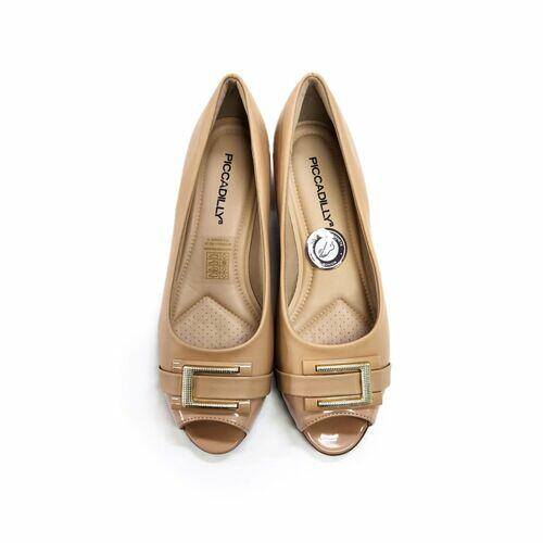 Piccadilly Sapato Peep Toe Feminino Salto 4 cm Ref. 114040