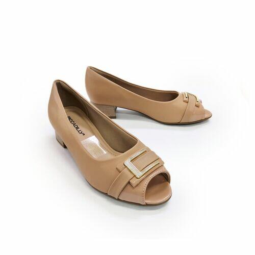 Piccadilly Sapato Peep Toe Feminino Salto 4 cm Ref. 114040