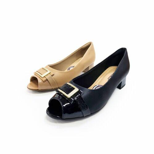 Piccadilly Sapato Peep Toe Feminino Salto 4 cm Ref. 114040