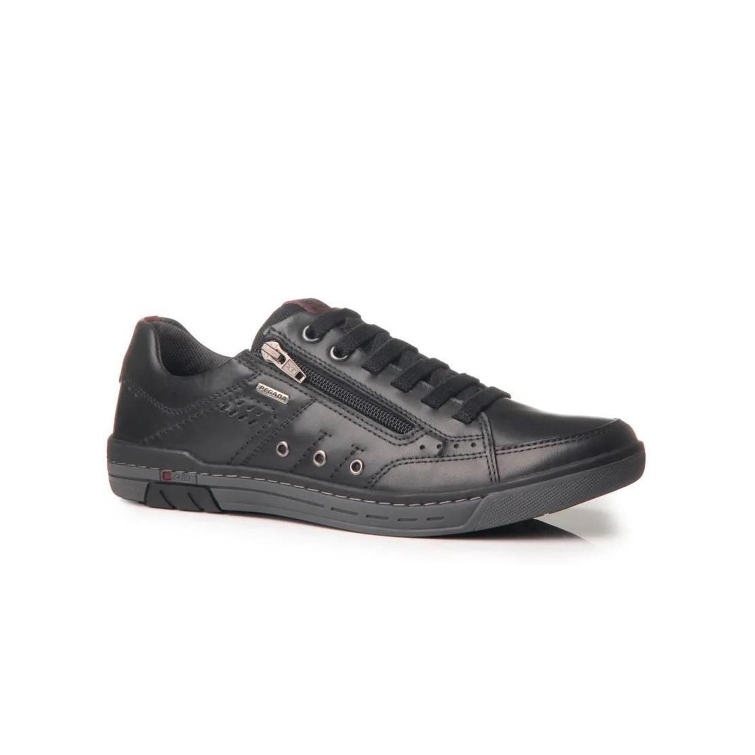 Comprar Pegada Sapatênis Masculino em Couro Com Zíper 119308