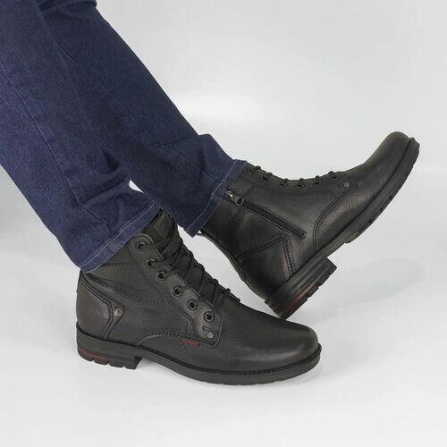 Pegada Botina Masculina em Couro Zíper Lateral Ref. 181305