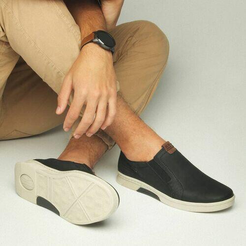 Pegada Sapatênis Slip On Masculino em Couro Ref. 118673
