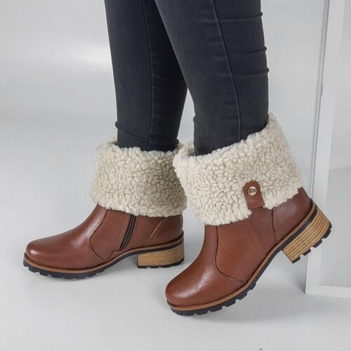 Pegada Coturno Cano Curto Salto 4 cm com Pelego Ref. 281492