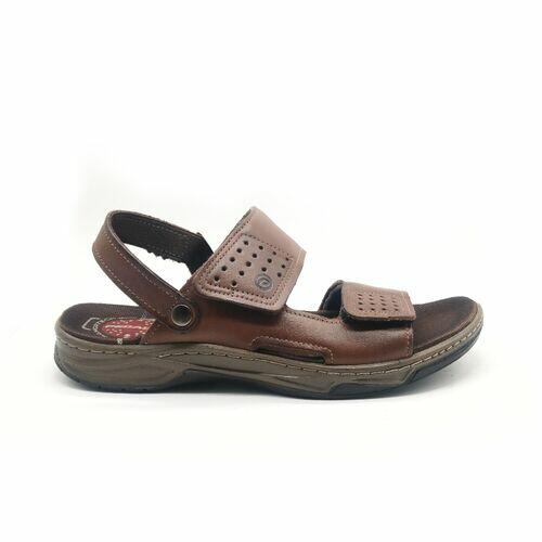 Pegada Sandália Masculina em Couro com 2 Velcros Ref. 132206