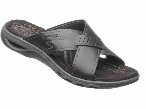 Pegada Chinelo Tira Cruzada Masculino em Couro Ref. 131661