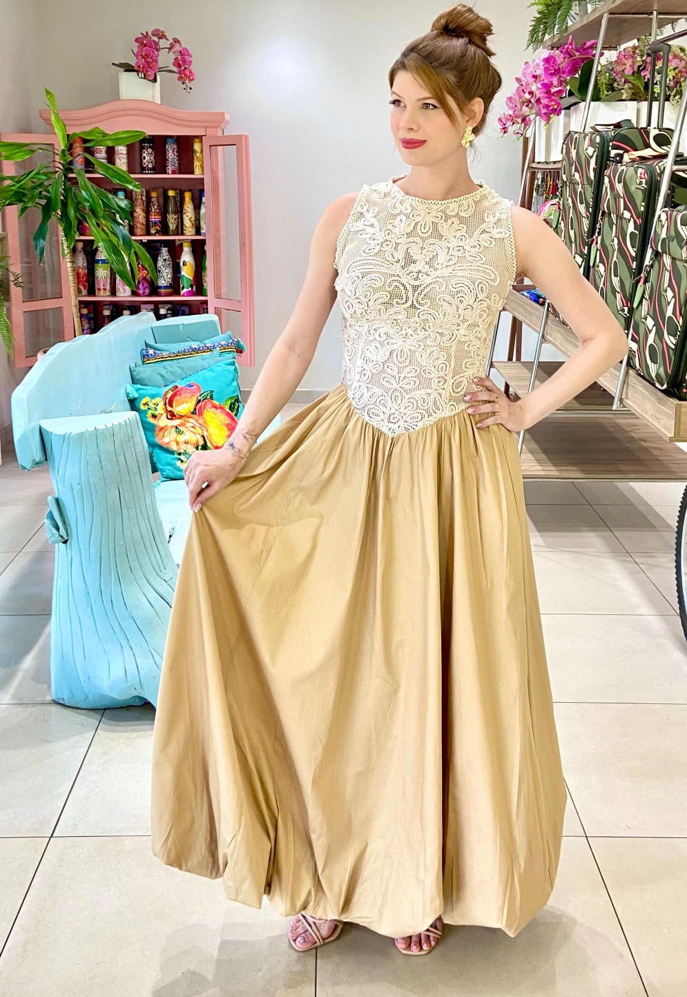 Farm Babadotop Vestido Longo Farm Borboleta Vestido Farm Borboleta