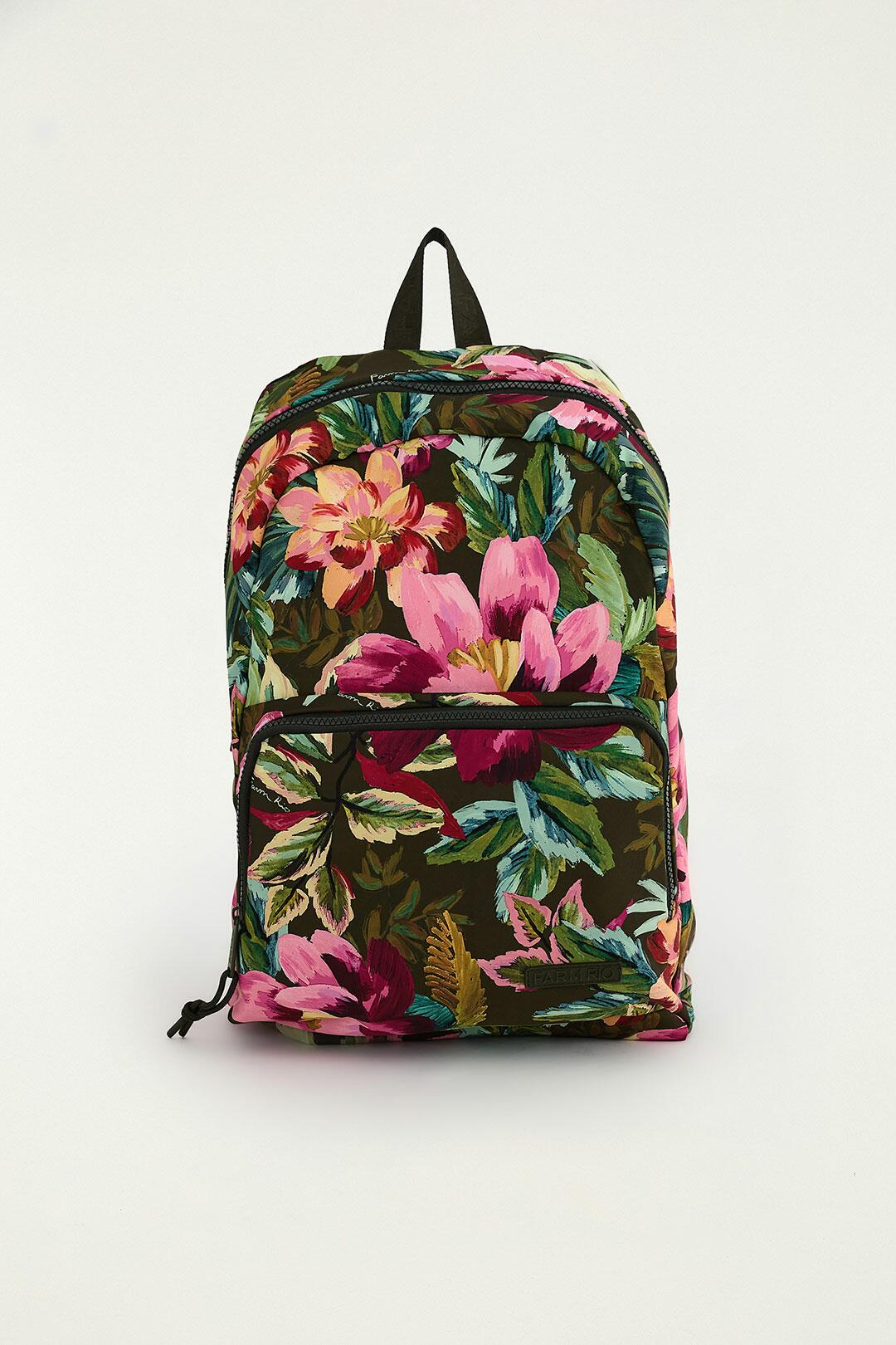 Comprar Mochila Xodó Dupla Face Painted Flowers Verde FARM ETC