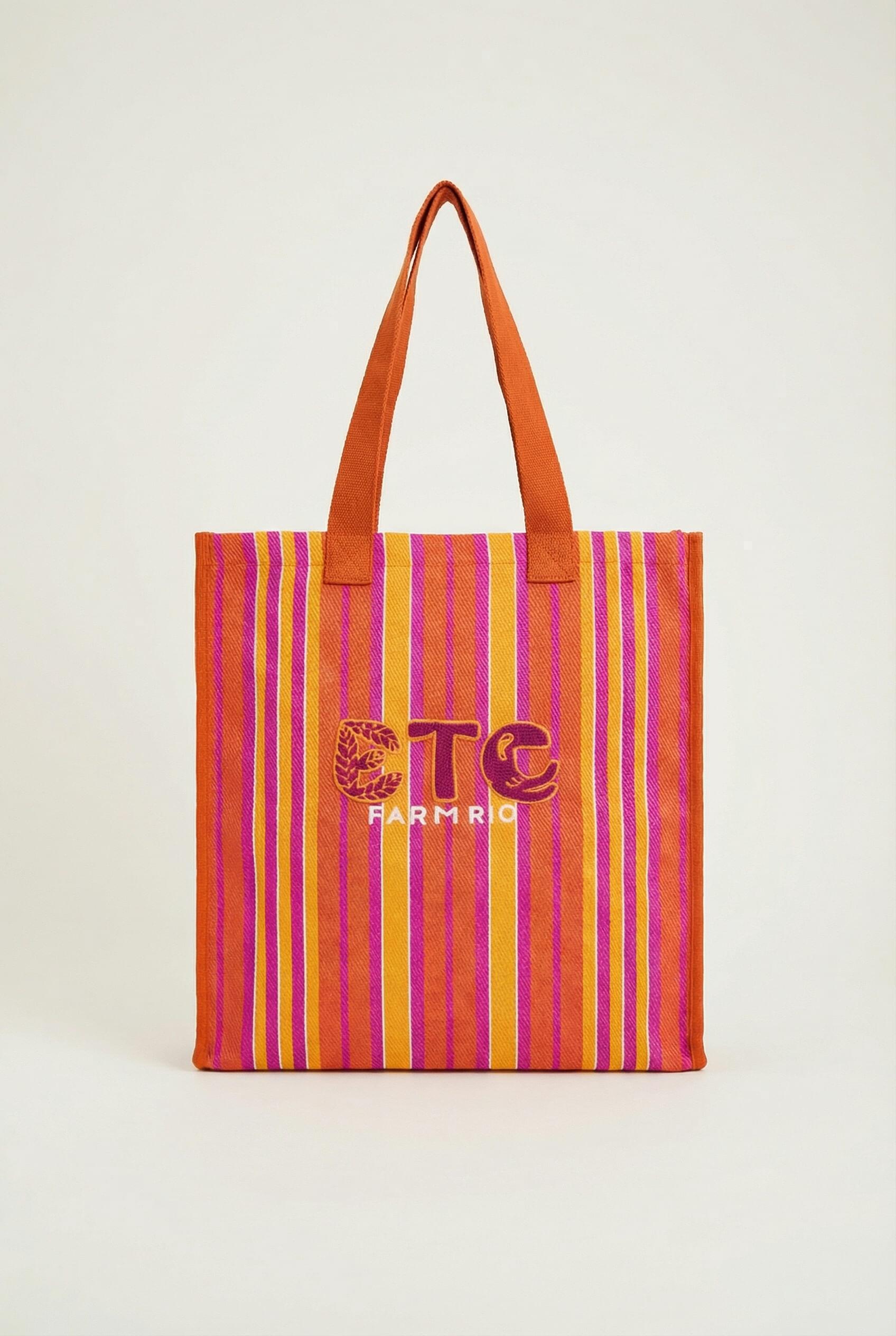 Comprar Bolsa Tote Ráfia Multicolor Laranja Multicolorido FARM