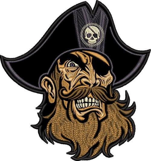 Comprar Patch Bordado Pirata 12x11 cm Cód.1840 - a partir de R$19,21