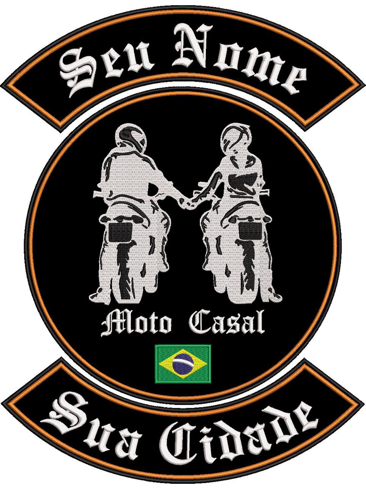 Comprar Patch Bordado Moto Casal Seu Nome e sua Cidade Cód.6299