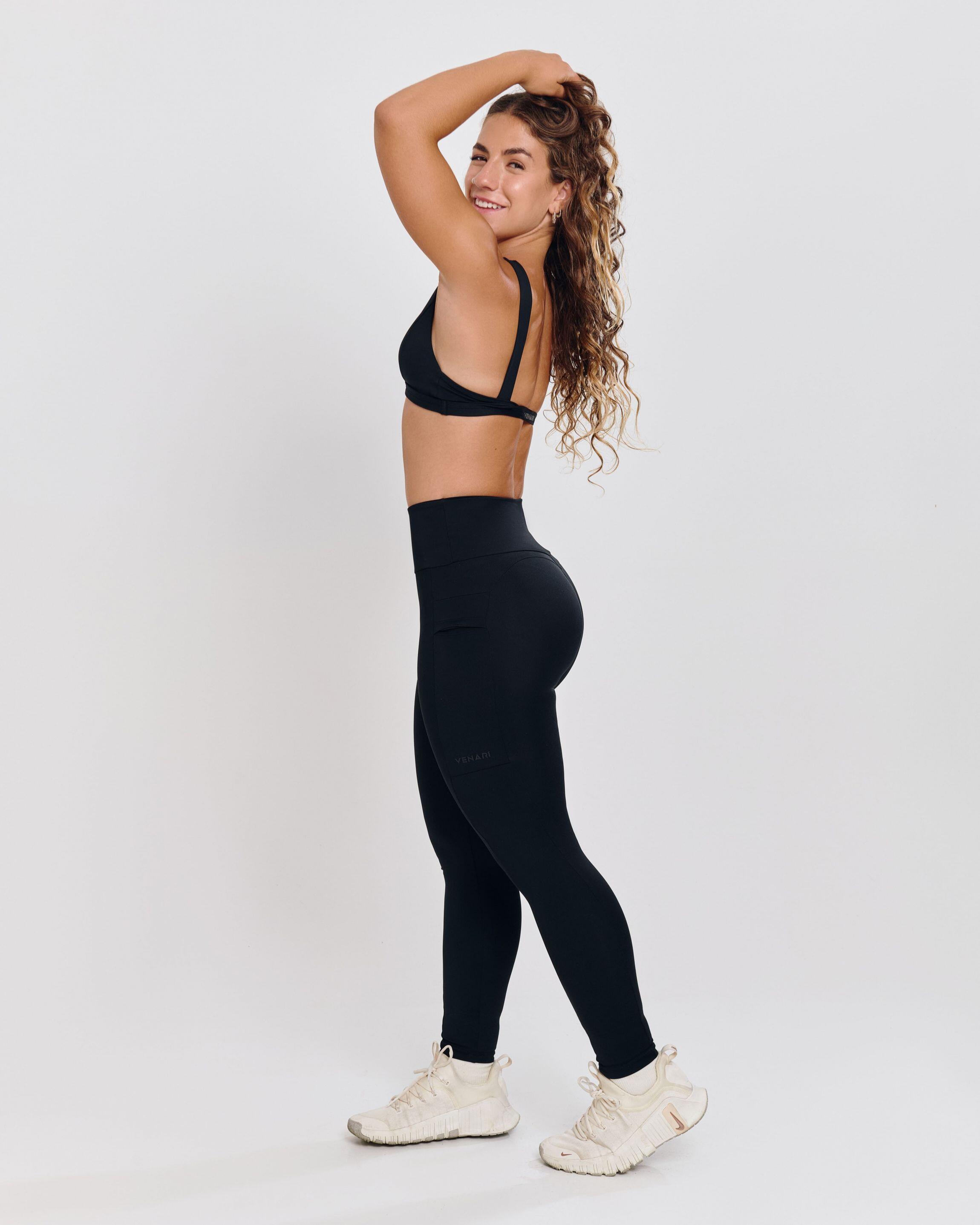 Legging Feminina Gnainach Cintura Alta Com Bolsos - Preto Tamanho 11-12 Anos