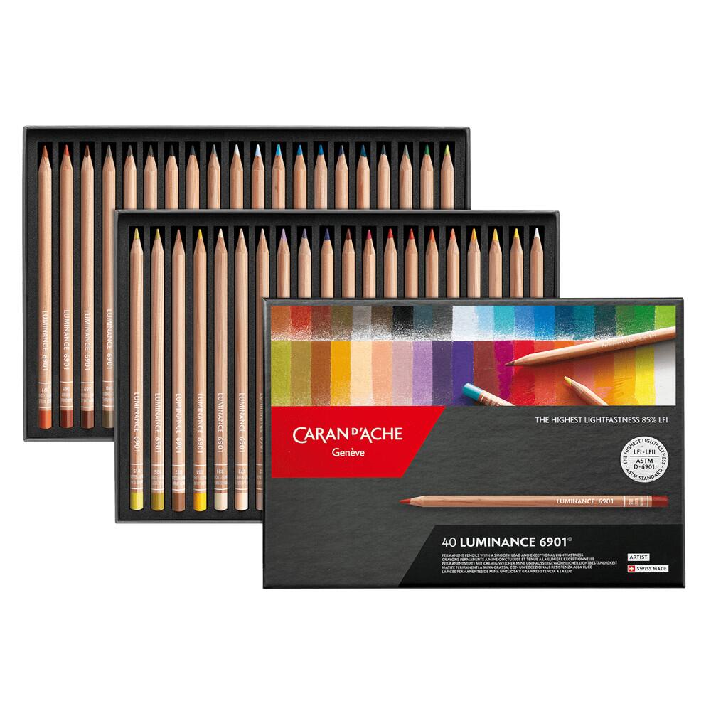 CARAN D'ACHE LUMINANCE 6901 40本セット Comprar Lápis de Cor Caran D'Ache Luminance com 40 Cores
