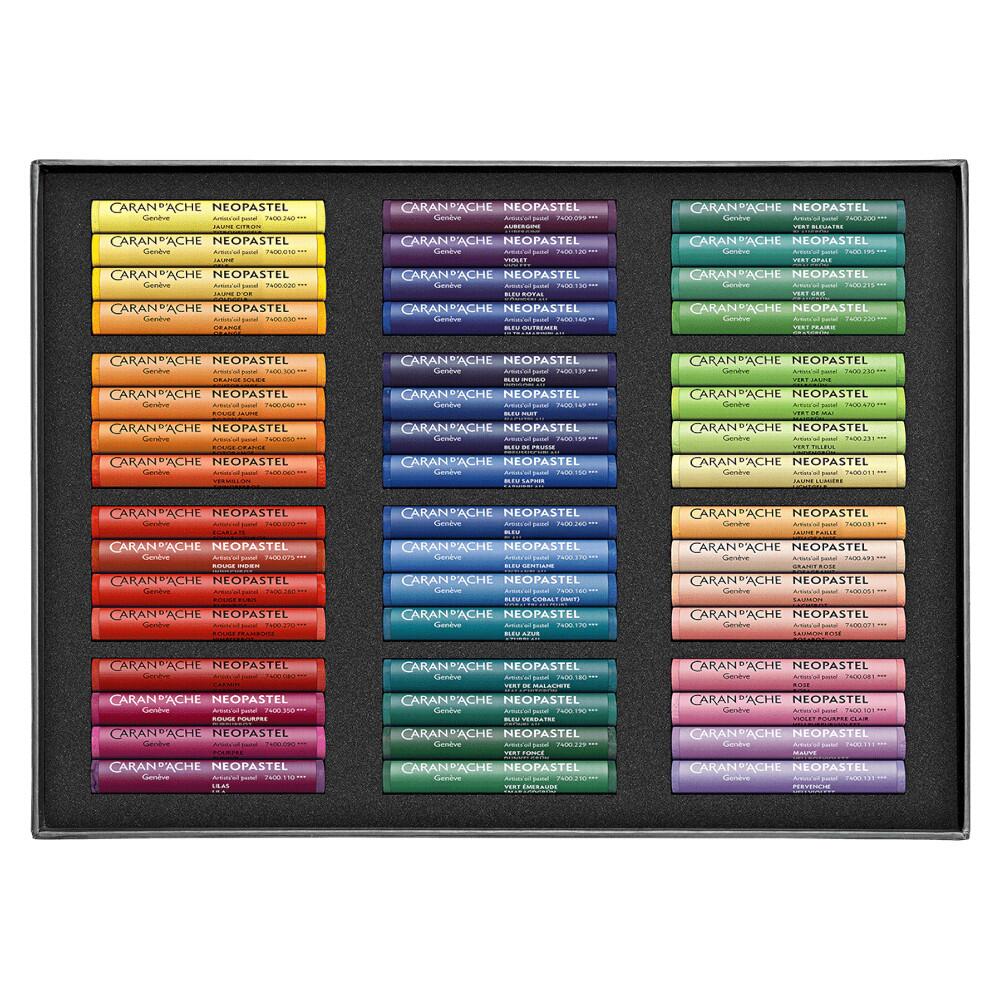 CARAN D'ACHE 96 NEOPASTEL オイルパステル Comprar Giz Pastel Oleoso Caran D'Ache Neopastel com 96 Cores - a