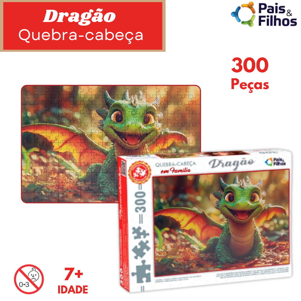 Comprar Quebra Cabeça Pais e Filhos Dragão 300 Peças Ref:793400
