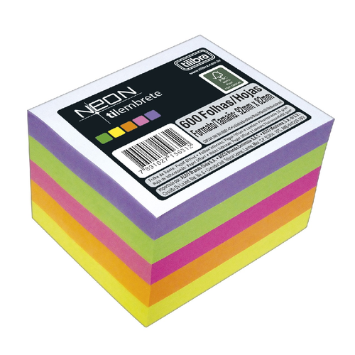 Bloco de Notas Tilibra 92x82mm Tilembrete Neon 600 Folhas