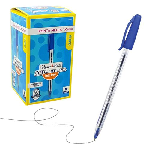 Comprar Caneta Esferográfica Paper Mate Kilometrica 1.0mm Azul C/50