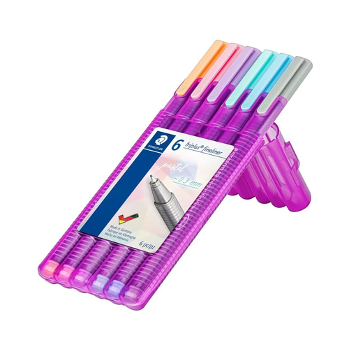Caneta Triplus Fineliner Staedtler Pastel 0.3mm 6 Cores