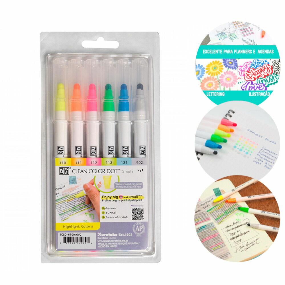 えもぺん。 Comprar Marcador Artístico Kuretake Pontilhismo Dot 6 Cores Neon