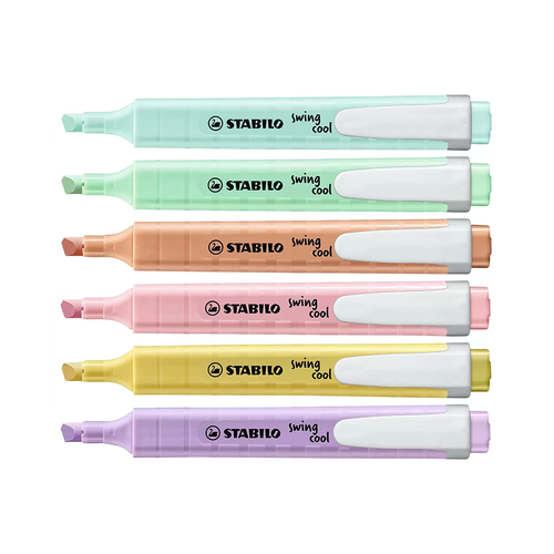 Marca Texto Stabilo Swing Cool 6 Cores Pastel 275/6