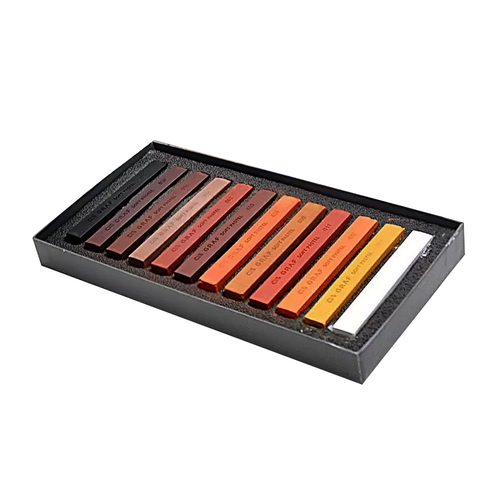 Giz Pastel Seco Cis Graf Soft Pastels com 12 Tons de Marrom