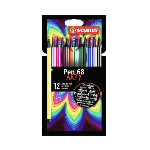 Caneta Hidrográfica Stabilo Pen 68 Arty 12 Cores