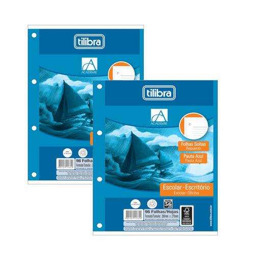 Kit Refil Fichário Universitário Tilibra 96Fls Pautado C/2