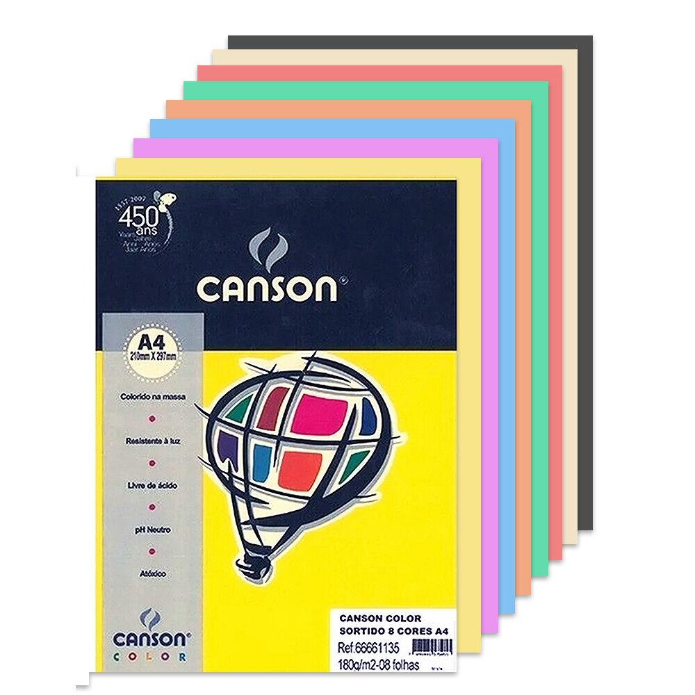 Comprar Papel Color Plus Canson A4 180g 8 Cores com 8 Folhas