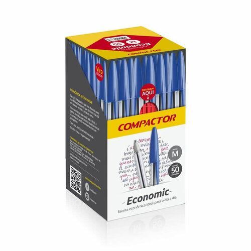 Caneta Esferográfica Compactor Economic Vermelha 50 Unidades