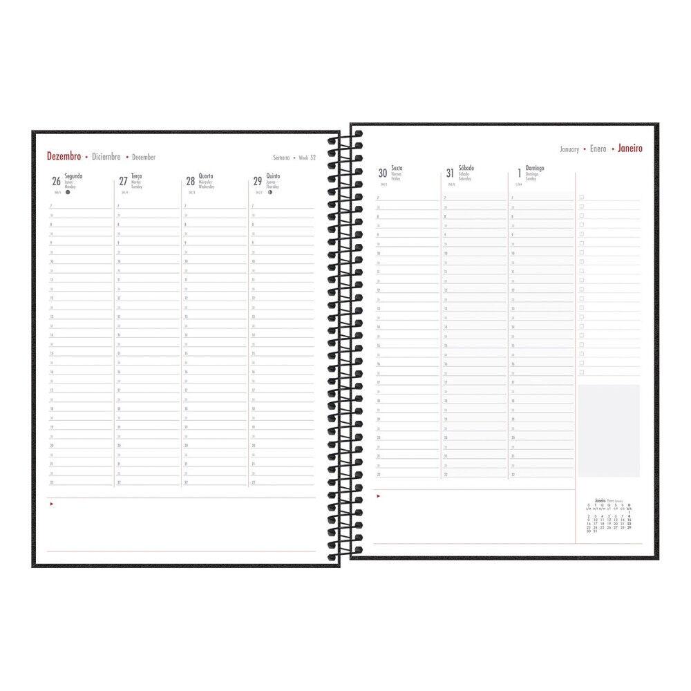 Comprar Planner 2023 Tilibra Espiral Cambridge Preta Papelaria Real