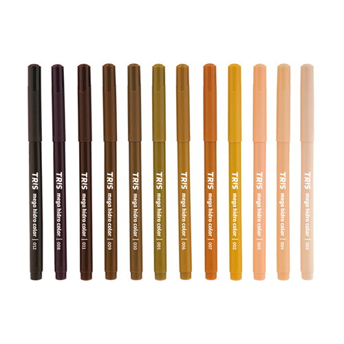 Caneta Hidrográfica Tris Mega Hidrocolor 12 Cores 683690