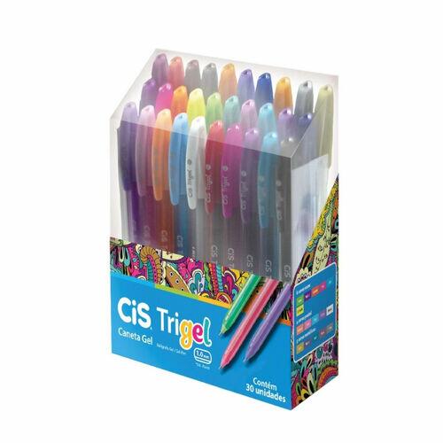 Caneta Gel Cis Trigel 1.0mm com 30 Cores