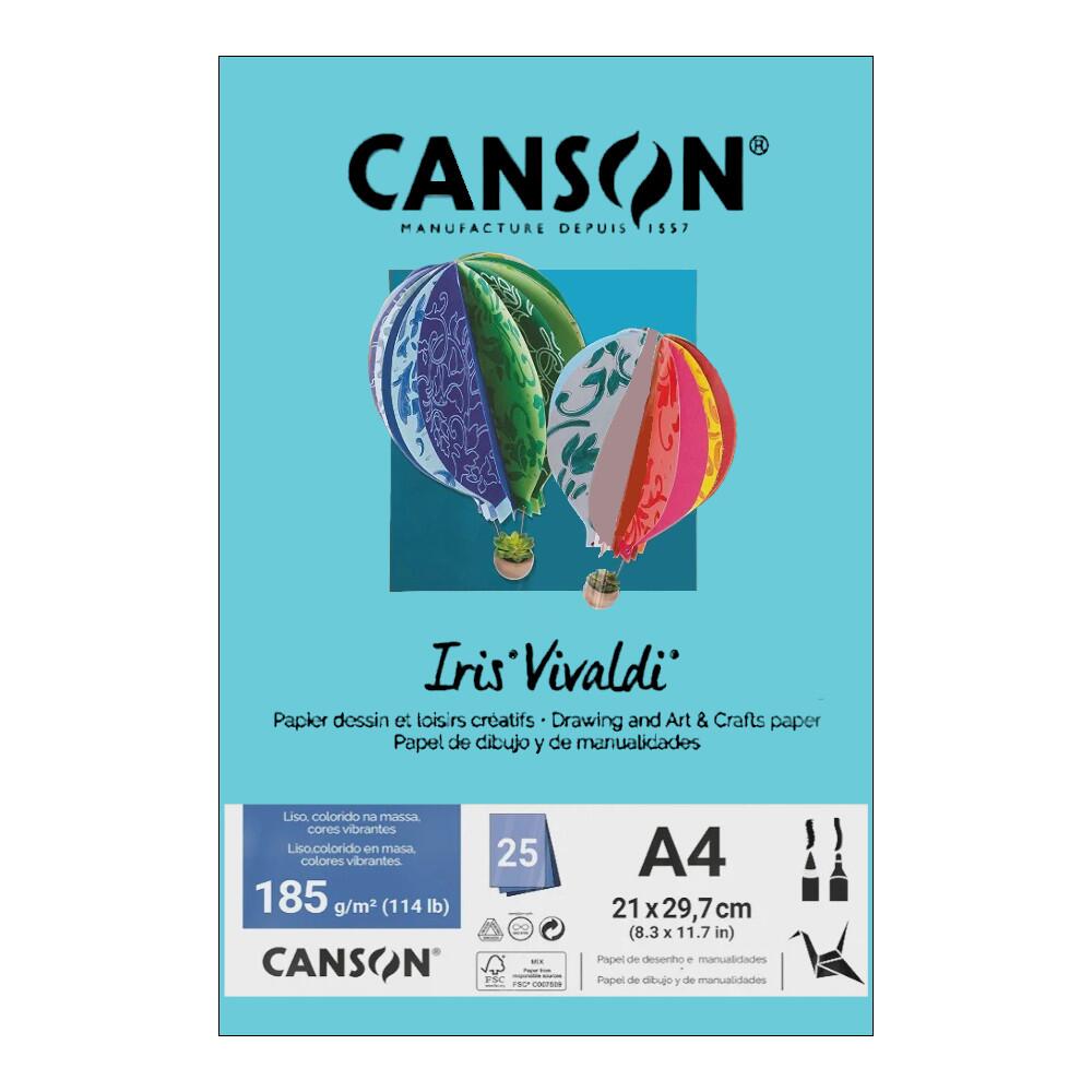 Comprar Papel Canson A4 Iris Vivaldi 185g 25Fls - Escolha a Cor