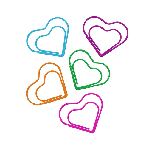 Clips Tilibra Coração Colorido com 20 Unidades