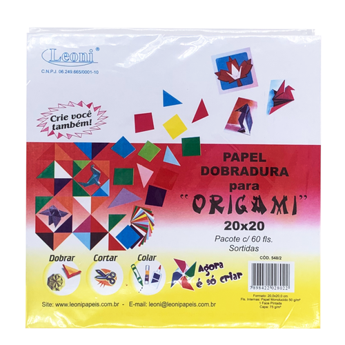 Comprar Papel Dobradura Para Origami 20x20cm 60 Folhas Leoni a