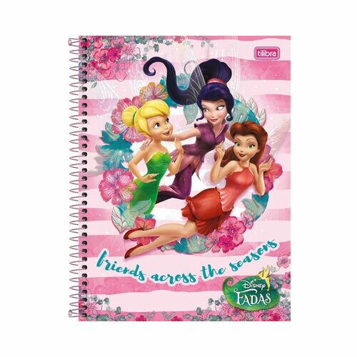 Caderno Universitário Tilibra Espiral 96 Folhas Disney Fadas