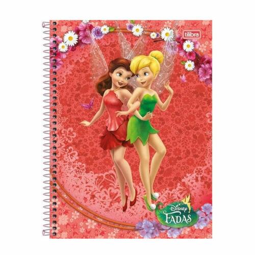 Caderno Universitário Tilibra Espiral 96 Folhas Disney Fadas