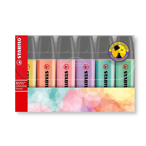Marca Texto Stabilo Boss Pastel 6 Cores 70/6-2