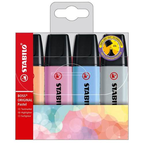 Marca Texto Stabilo Boss com 4 Cores Pastéis 70/4-4