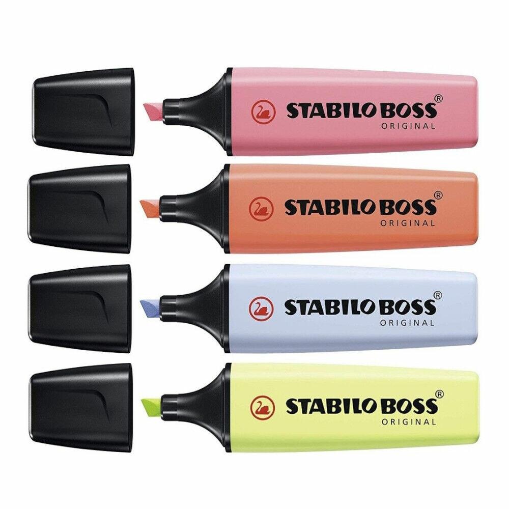 Marca Texto Stabilo Boss Pastel com 4 Cores