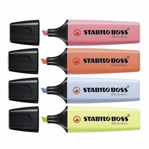 Marca Texto Stabilo Boss Pastel com 4 Cores