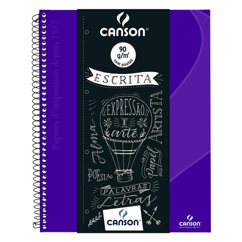 Caderno Escrita A4 Pautado Canson 90g 80 Folhas Violeta