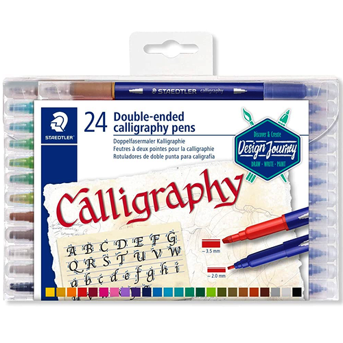 Caneta Hidrocor Staedtler Calligraphy Duo 24 Cores 3005 TB24