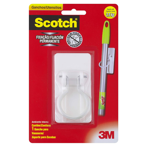 Suporte Adesivo para Vassouras 3M Scotch 3,5kg Branco