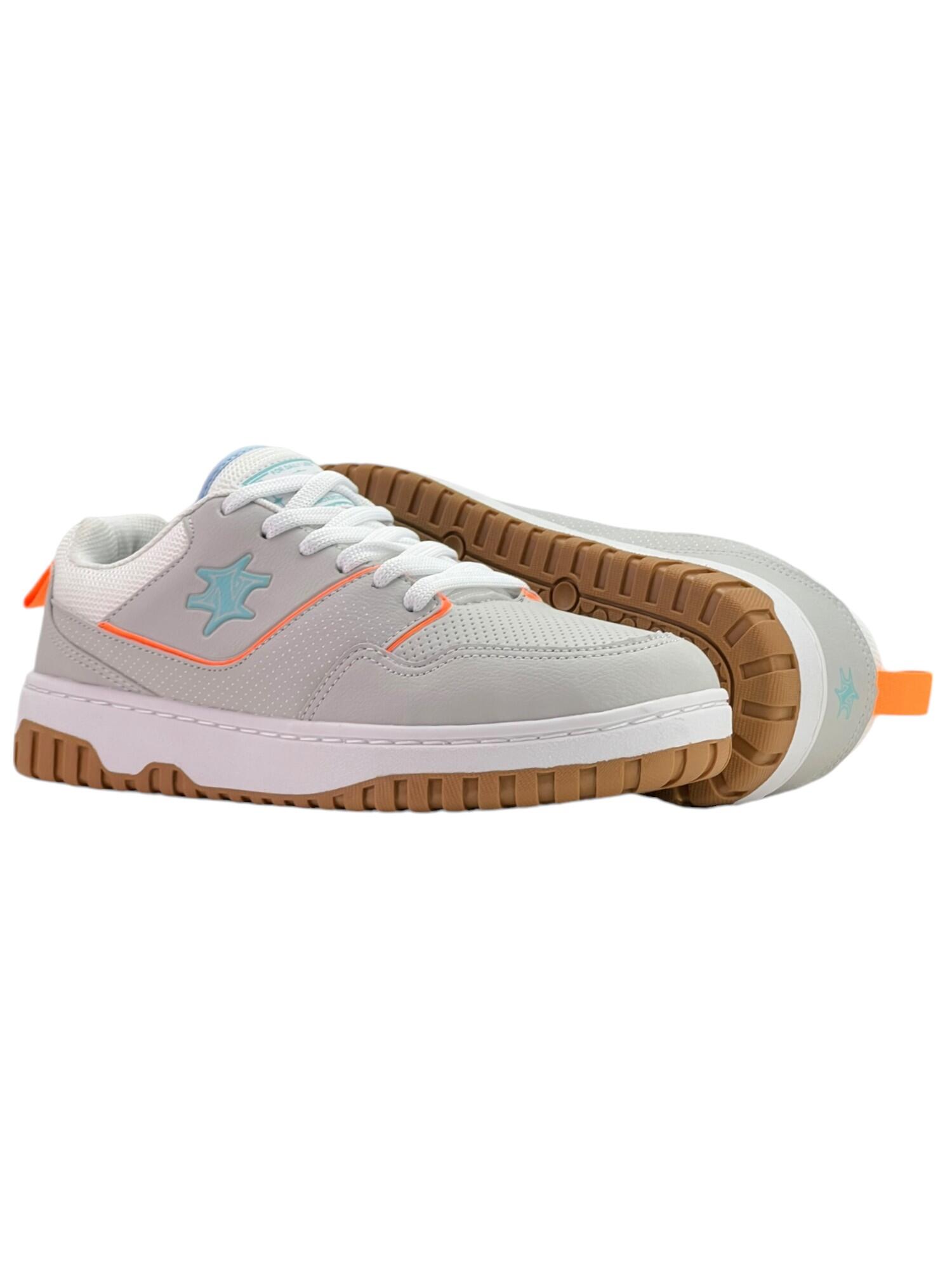 Comprar Tênis casual feminino nesk C5731-05 - Cinza/Laranja fluor