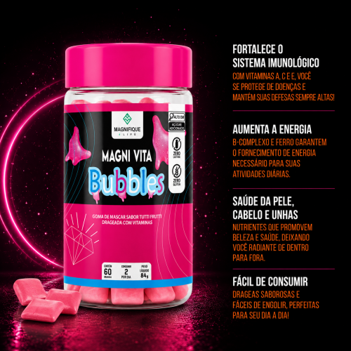 Comprar MAGNI VITA BUBBLES - MULTIVITAMÍNICO EM CHICLETE - a