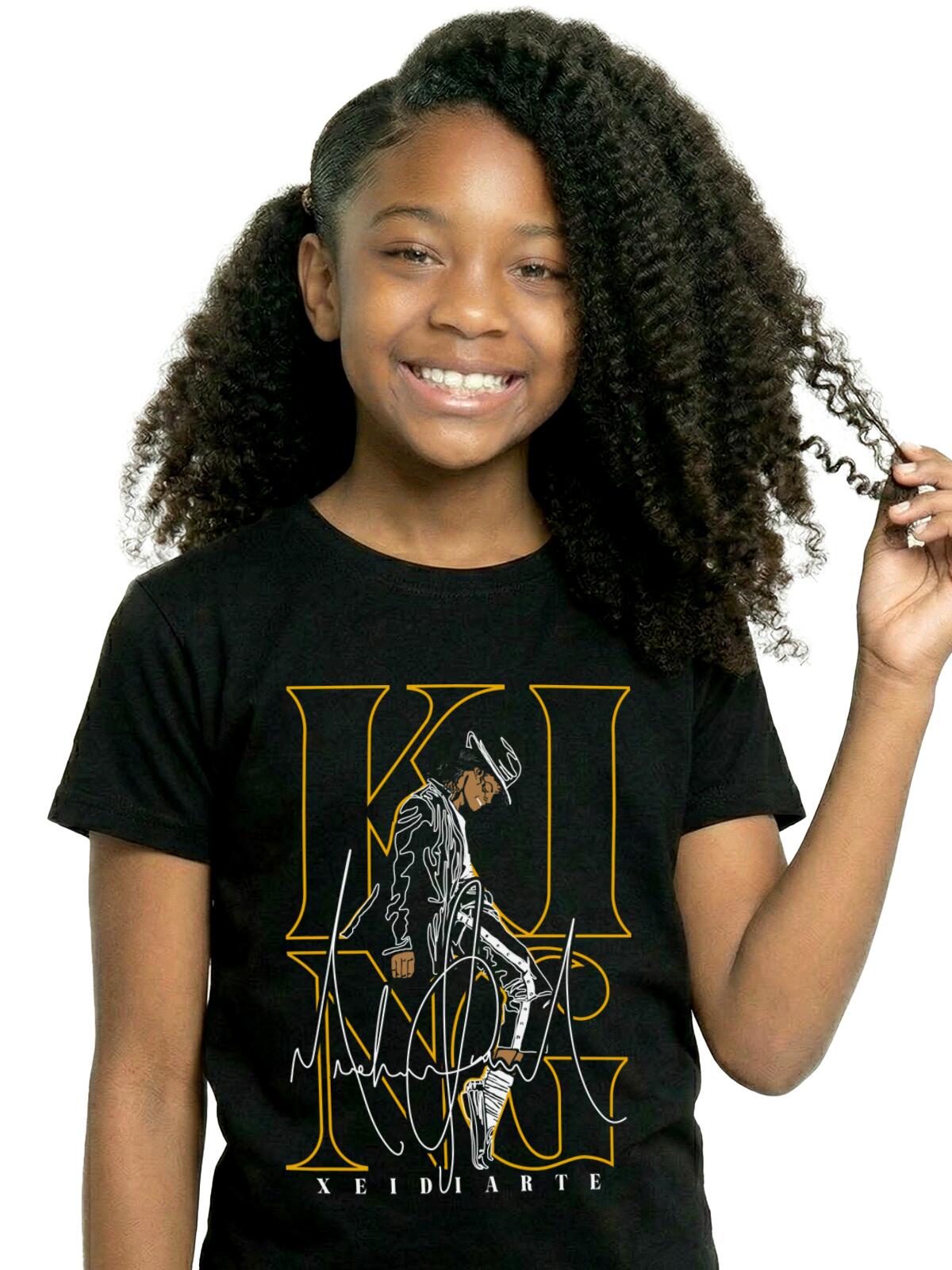 Comprar King | Michael Jackson - Camiseta Infantil Preta 100% Algodão